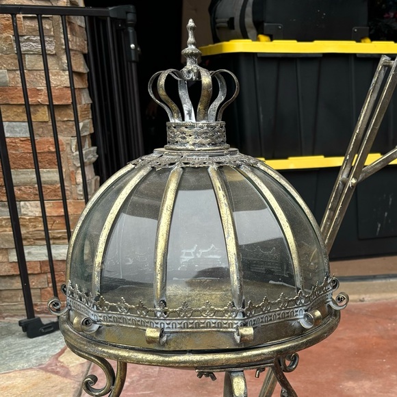 gothic glass and aged bronze domed terrarium *see shipping note* - Picture 5 of 7